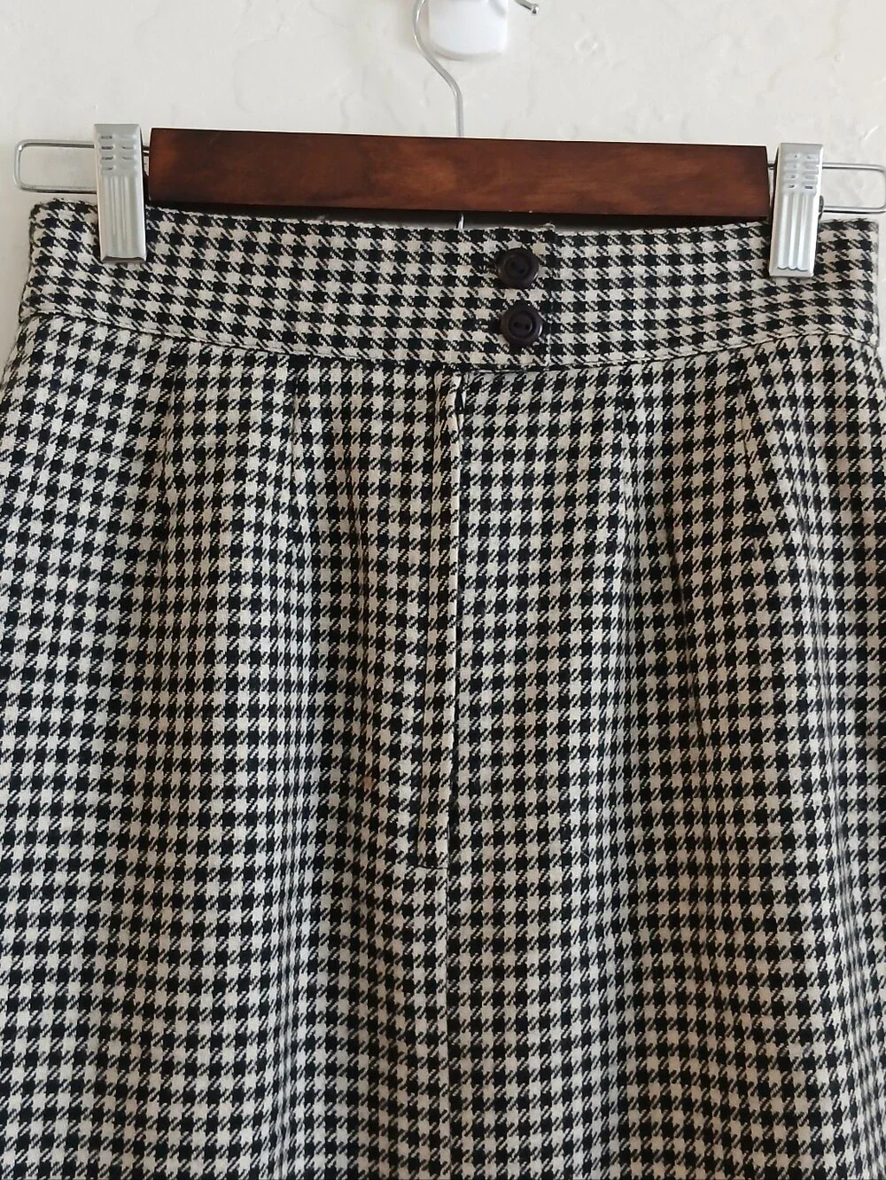 VINTAGE 90'S ESPRIT Wool Blend Houndstooth High Waist Pencil Skirt Women's 5/6